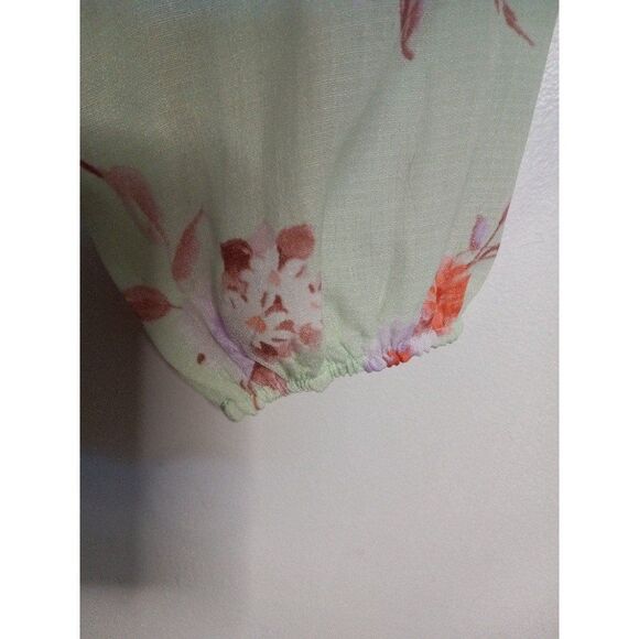 Meraki floral half top with elastic sleeves & bottom - Picture 5 of 5